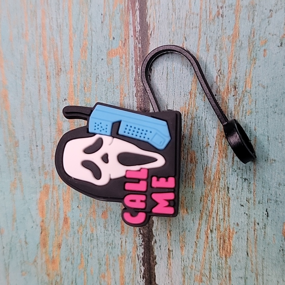 Scream Ghost Face Straw Topper - Picture 3 of 5